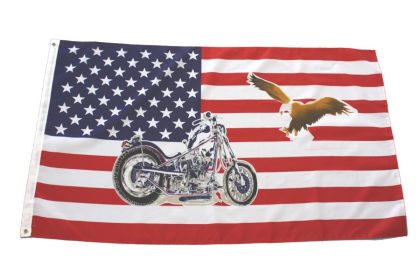 Flagge USA mit Bike / Chopper 90 x 150 cm
