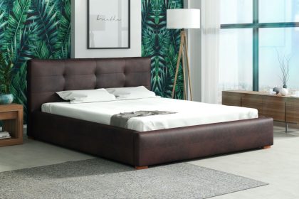 Polsterbett Doppelbett TERAMO (Set 2) Vintage Dunkelbraun 140x200cm
