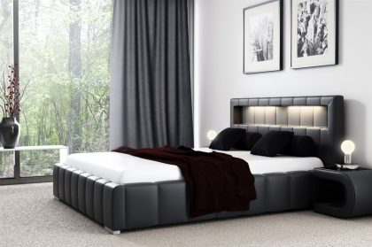 Polsterbett Bett LAUGE Komplettset 140x200cm inkl.LED in div. Farbvarianten