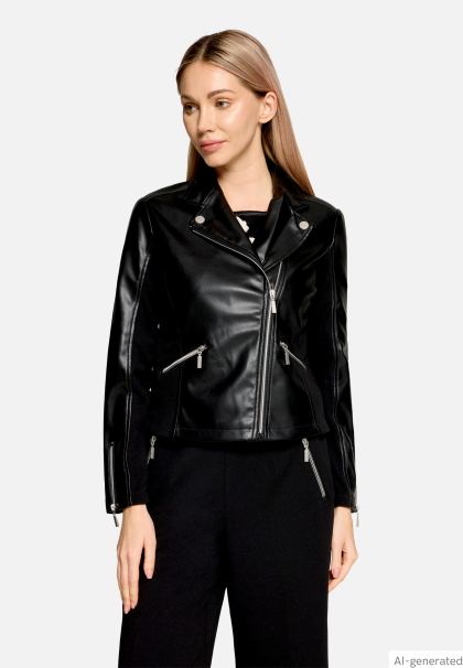 Bikerjacke mit Reißverschluss