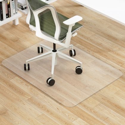Costway 120 x 90 cm Bürostuhlunterlage Transparente PVC-Bodenschutzmatte Bodenschutzmatte