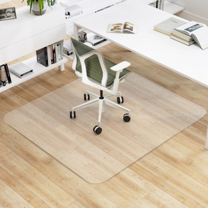 Costway 180 x 160 cm Bürostuhlunterlage Transparente PVC-Bodenschutzmatte Bodenschutzmatte