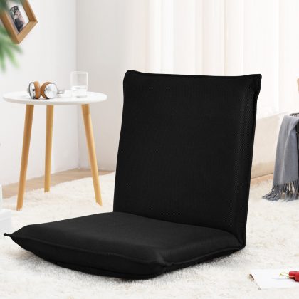 Costway Bodensofa gepolsterter Bodenstuhl verstellbarer Gaming-Stuhl Lazy Sofa Fensterstuhl Schwarz