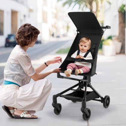Costway Klappbarer Kinderwagen mit Verstellbarer & Abnehmbarem Verdeck Reisebuggy Kinderbuggy