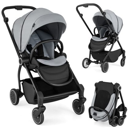 Costway Kinderwagen faltbar mit umkehrbarem Sitz Reisebuggy mit verstellbarer Rückenlehne Grau