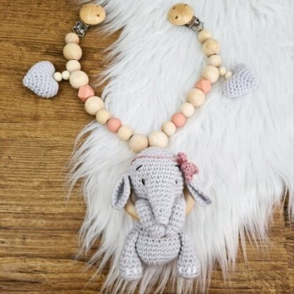 Häkelanleitung Kinderwagenkette Elefant Suri