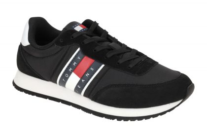 Tommy Hilfiger EM01351 BDS Sneaker Schwarz Herrenschuhe Runner Casual ESS