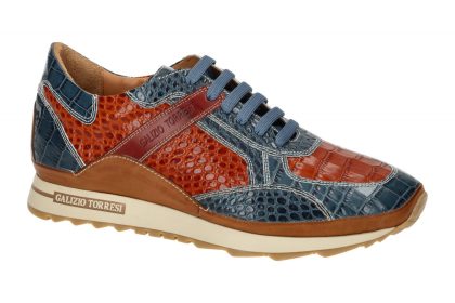 Galizio Torresi 417010 Herren-Sneaker Blau Celeste Giallo Echtleder - Glattle...