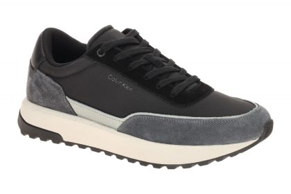Calvin Klein Herren Sneaker HM01714 01R Schwarz Granit Velourleder Textil Wec...